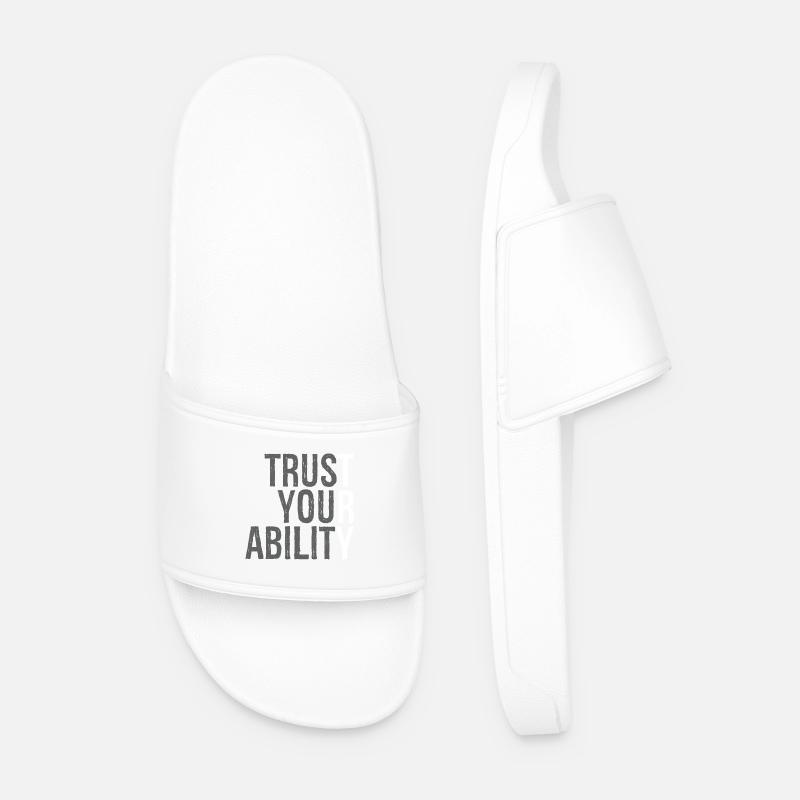 trust your ability - Men’s Pool Sliders - white