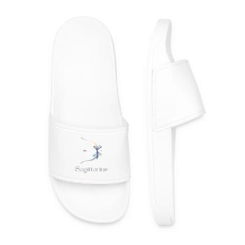Elegant Sagittarius Zodiac Watercolor Gift - Men’s Pool Sliders - white - Front