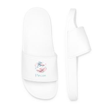 Elegant Pisces Zodiac Watercolor Gift - Men’s Pool Sliders - white - Front