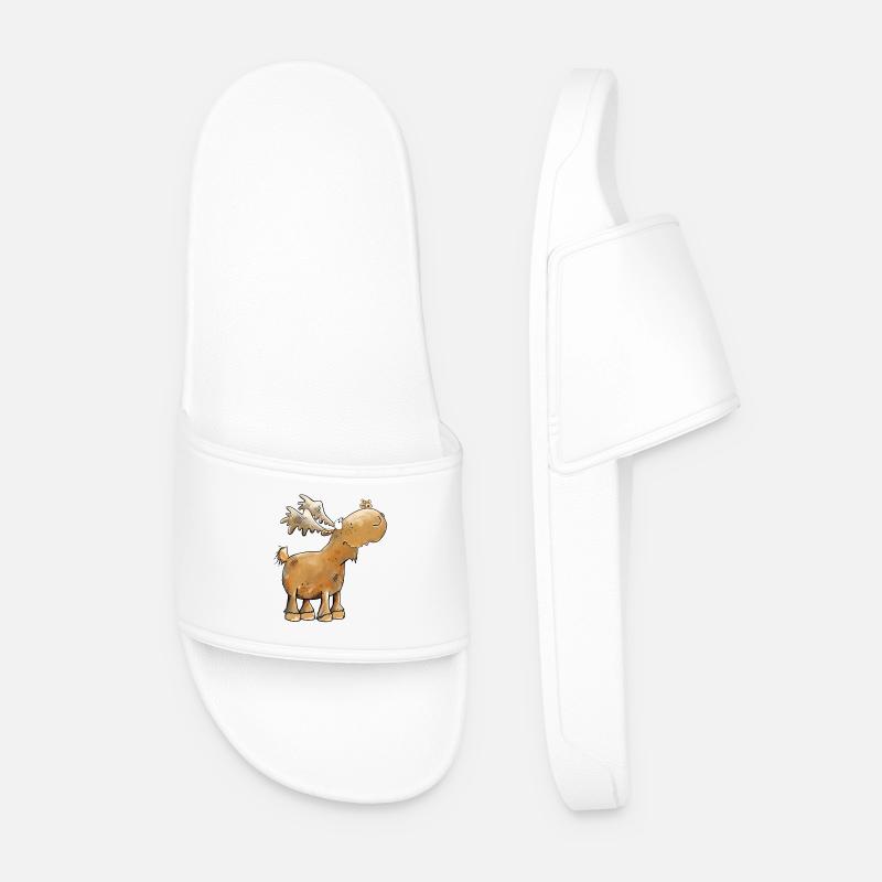 Drolliger Elch Schmetterling - Männer Badelatschen - Weiß