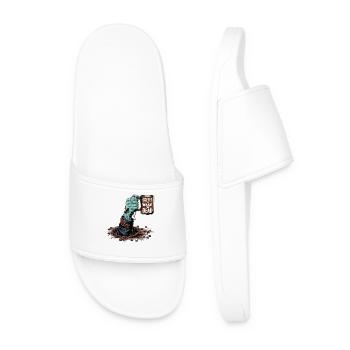 Coffee for Undead Zombie Monster Halloween Design. - Men’s Pool Sliders - white - Front