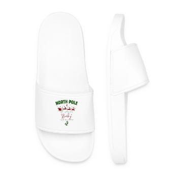 Santa Christmas Baby Anouncement - Men’s Pool Sliders - white - Front