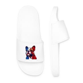 French Bulldog Dog - Men’s Pool Sliders - white - Front
