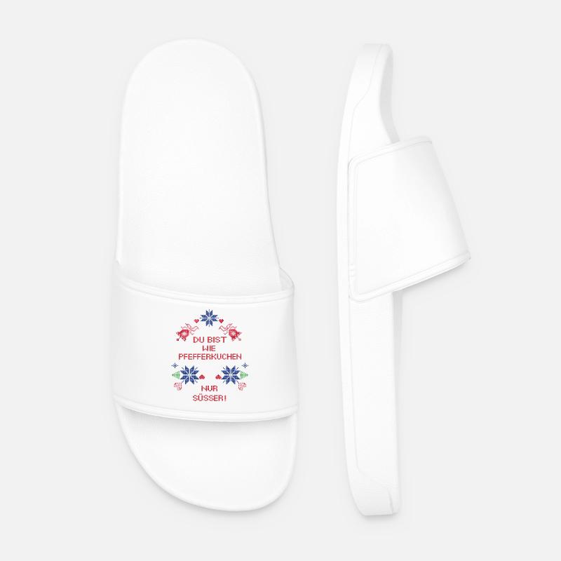 Gingerbread Advent - Men’s Pool Sliders - white