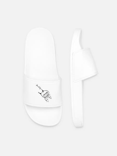 personalisiertes Geschenk für Vater und Sohn - Männer Badelatschen - Weiß