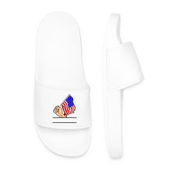 Espace de texte du poing du drapeau des États-Unis - Claquettes Homme - blanc - Devant