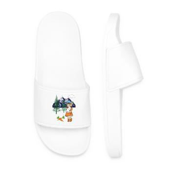 Happy Easter Girl Bunny Rabbit Turnips Mountains - Men’s Pool Sliders - white - Front