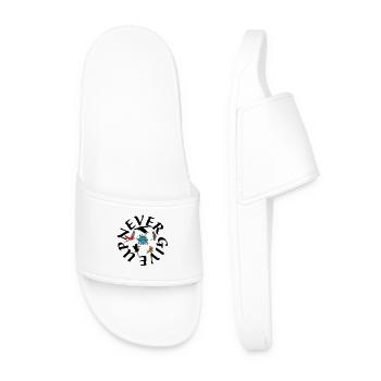 never give up - Men’s Pool Sliders - white - Front