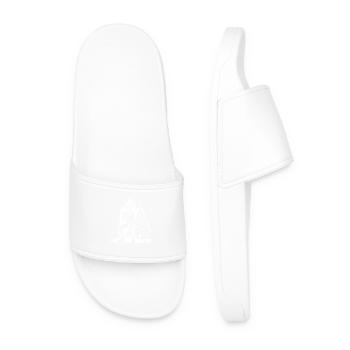 Lutin de Noël en feu avec sarcastique - Claquettes Homme - blanc - Devant