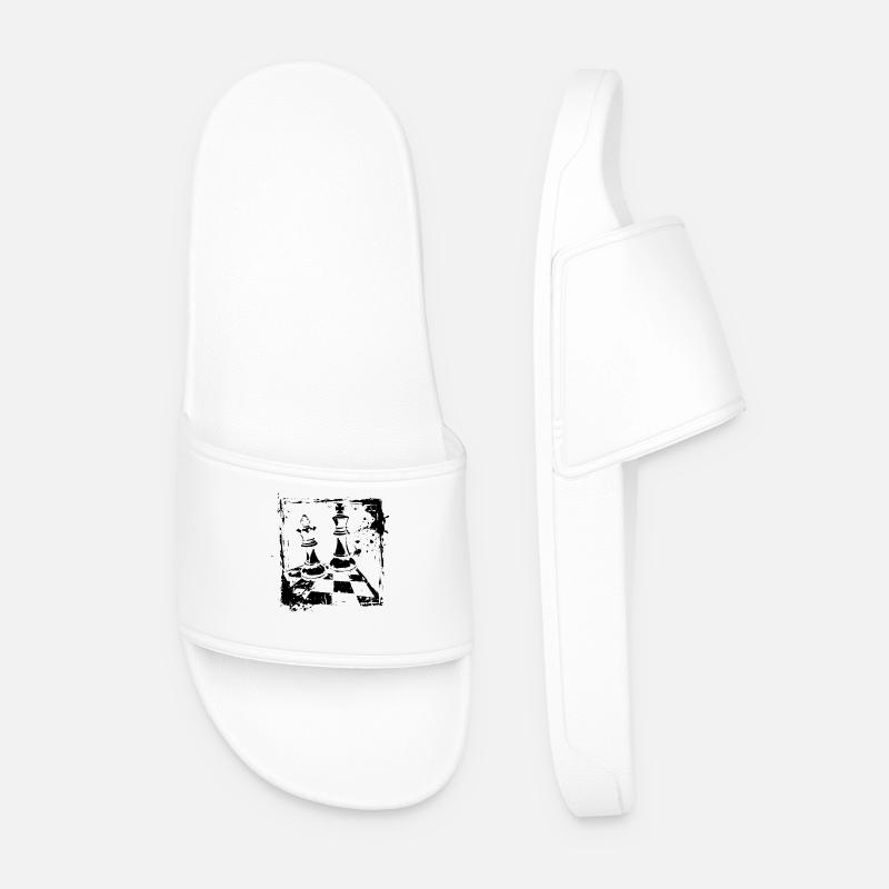 Schach - Männer Badelatschen - Weiß