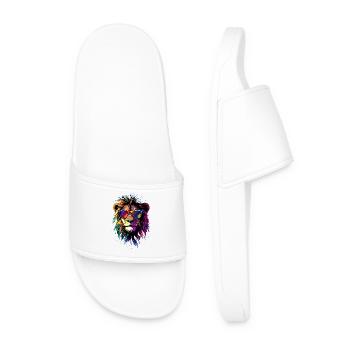 Lion Grand Chat Crinière de Lion Les Lions Amour Lions Sauvages - Claquettes Homme - blanc - Devant