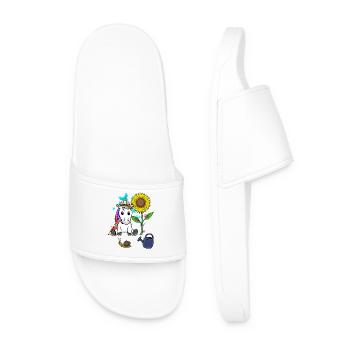 Licorne jardinier jardin nature tournesol enfant - Claquettes Homme - blanc - Devant