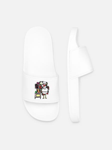 Chicken Cook Cooks Cook - Men’s Pool Sliders - white