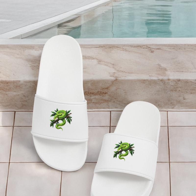 Green Tree Python Snakes Lover Terrarium Men’s Pool Sliders