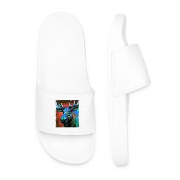 Portrait d’orignal - Claquettes Homme - blanc - Devant