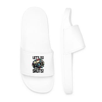 Let's Do Shots Photographer Camera Saying for - Men’s Pool Sliders - white - Front