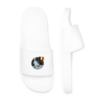 Astronaute avec drapeau belge dans l’espace - Claquettes Homme - blanc - Devant