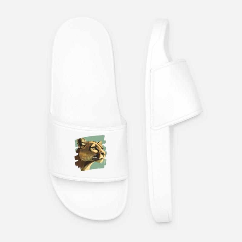 Lion from mountain Retro - Men’s Pool Sliders - white