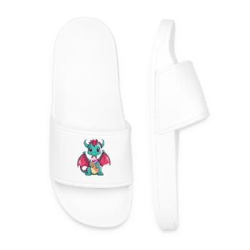 Child Kids Baby Dragon Dragon Summer Cream - Men’s Pool Sliders - white - Front