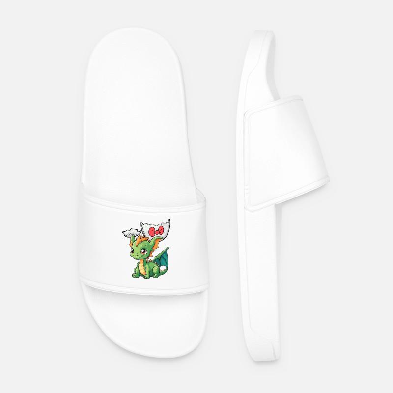 Baby Dragon Dragon Egg Eggshell Hatch Child - Men’s Pool Sliders - white