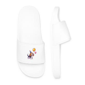 Beagle Hunde Geburtstag Baby - Männer Badelatschen - Weiß - Vorne