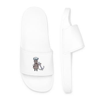 Seahorse Kids Child Sailor Maritime Horse Kids - Men’s Pool Sliders - white - Front
