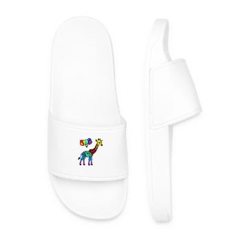 LGBT Gay Pride Girafe Girafe Ballons - Claquettes Homme - blanc - Devant