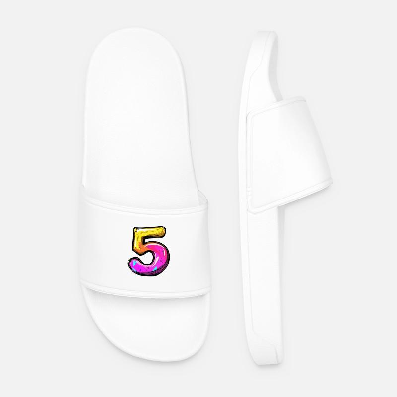 5 Zahl symbol - Männer Badelatschen - Weiß
