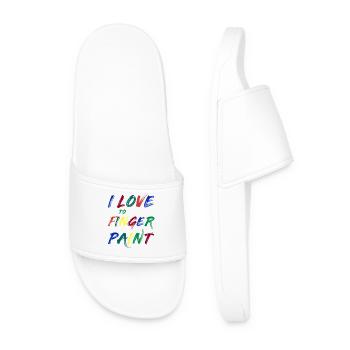I'M PAINT - I Love to Finger Paint – Finger Paints - Men’s Pool Sliders - white - Front