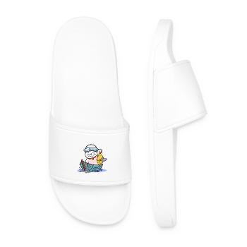 maritime, chat, chat, pêcheur, poisson, poisson - Claquettes Homme - blanc - Devant