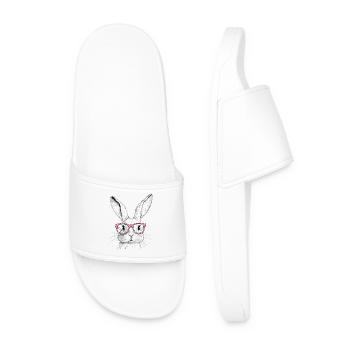 Hasenohren Bunny Brille Kaninchen Hase Geschenk - Männer Badelatschen - Weiß - Vorne