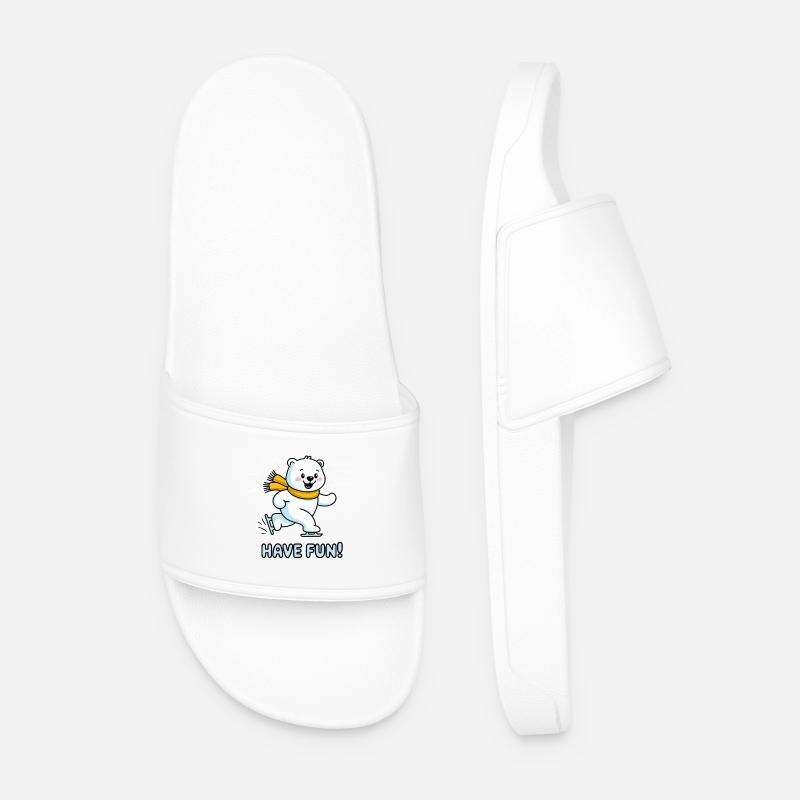 BEARS, HAVE FUN - Men’s Pool Sliders - white
