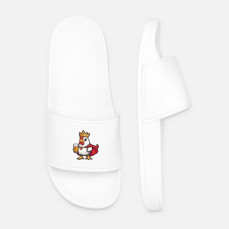 Rooster Beer Funny - Men’s Pool Sliders - white