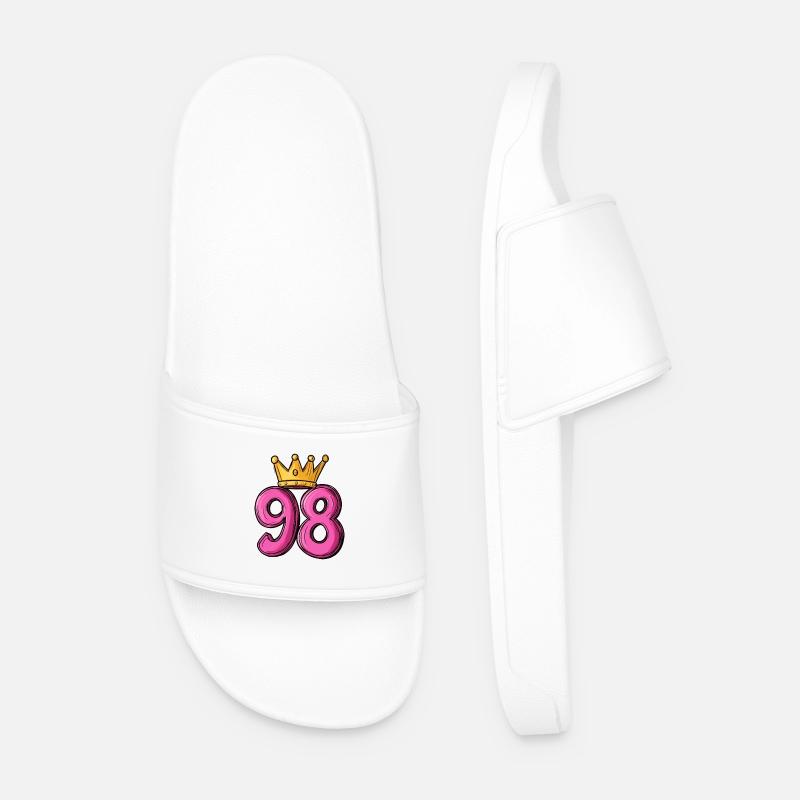 98 Zahl Krone - Männer Badelatschen - Weiß