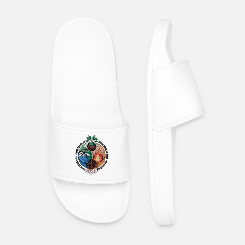 Arbre des Quatre Éléments - Terre, Eau, Feu, Air - Claquettes Homme - blanc