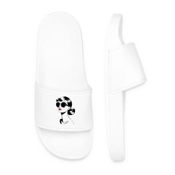 Retro Stylish Lady With Sunglasses - Men’s Pool Sliders - white - Front