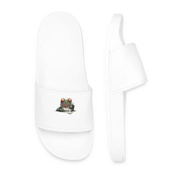 Frog with huge eyes and joint - Weed Frog - Men’s Pool Sliders - white - Front