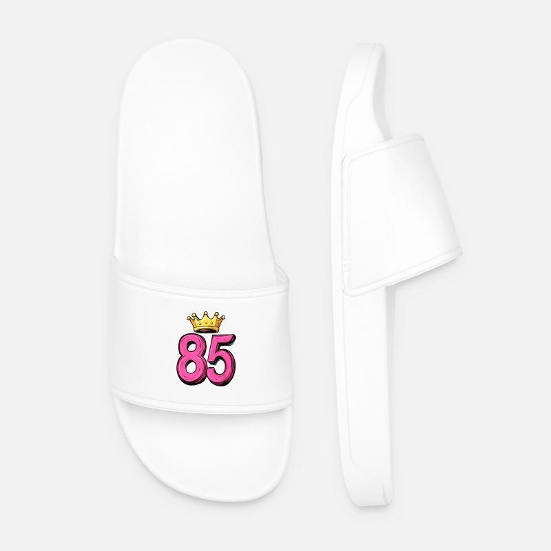 85 Number Crown - Men’s Pool Sliders - white