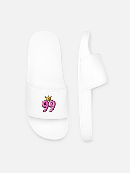 99 Number Crown - Men’s Pool Sliders - white
