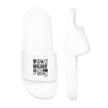 Welder multi tasking problem solving requires - Men’s Pool Sliders - white - Front