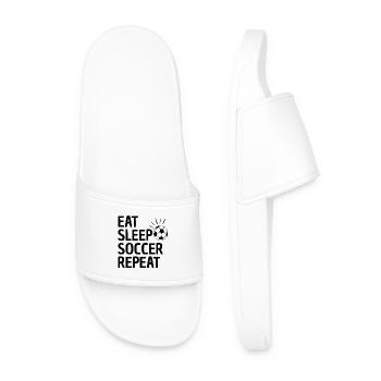 Soccer Saying Soccer Club Soccer Player - Men’s Pool Sliders - white - Front