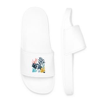 Matisse Inspires: Abstract Coral Reef Colorful - Men’s Pool Sliders - white - Front