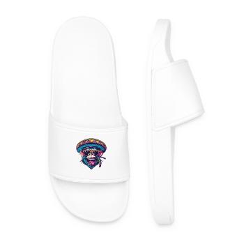 Singe Bande Dessinée Drôle Sombrero - Claquettes Homme - blanc - Devant