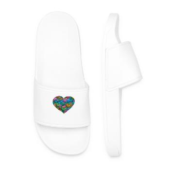 Heart Hearts Valentine's Day - Men’s Pool Sliders - white - Front