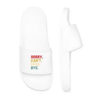 Playful Can’t Dogs Bye Design - Men’s Pool Sliders - white - Front