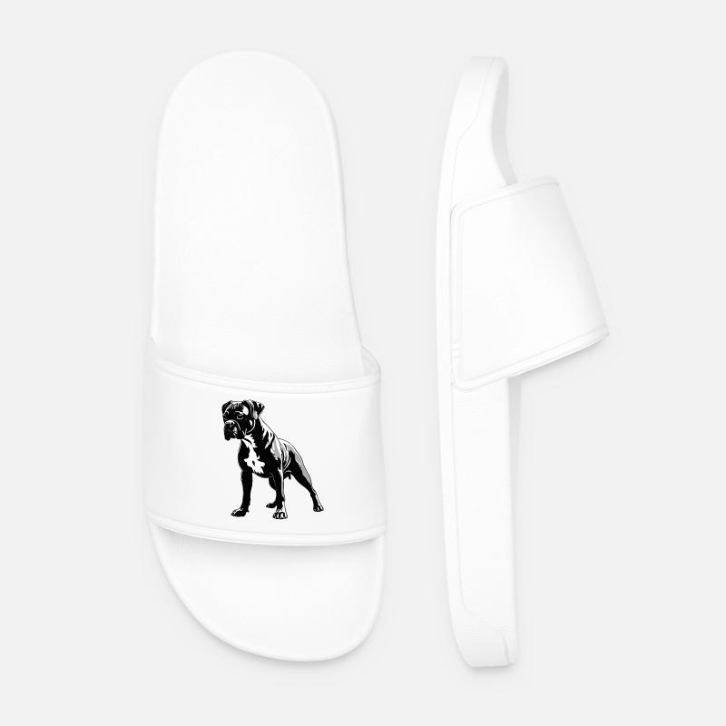 Boxer - Pet Dog Sticker - Männer Badelatschen - Weiß