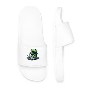 St. Patrick's Day Truck with Cylinder - Men’s Pool Sliders - white - Front
