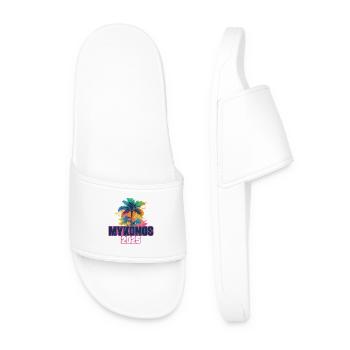 Mykonos 2025 Holiday Palm Trees - Men’s Pool Sliders - white - Front