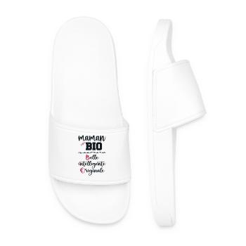 Cadeau maman personnalisé humour fête des mères - Claquettes Homme - blanc - Devant