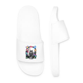 Retro Wolf Wolves Fairy Tale Fairy Tale Character Vintage - Men’s Pool Sliders - white - Front